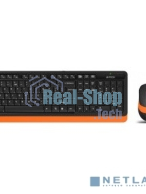 Комплект клавиатура+мышь A4Tech FStyler FG1010 беспроводной, USB, 2000 DPI, чёрный/оранжевый
