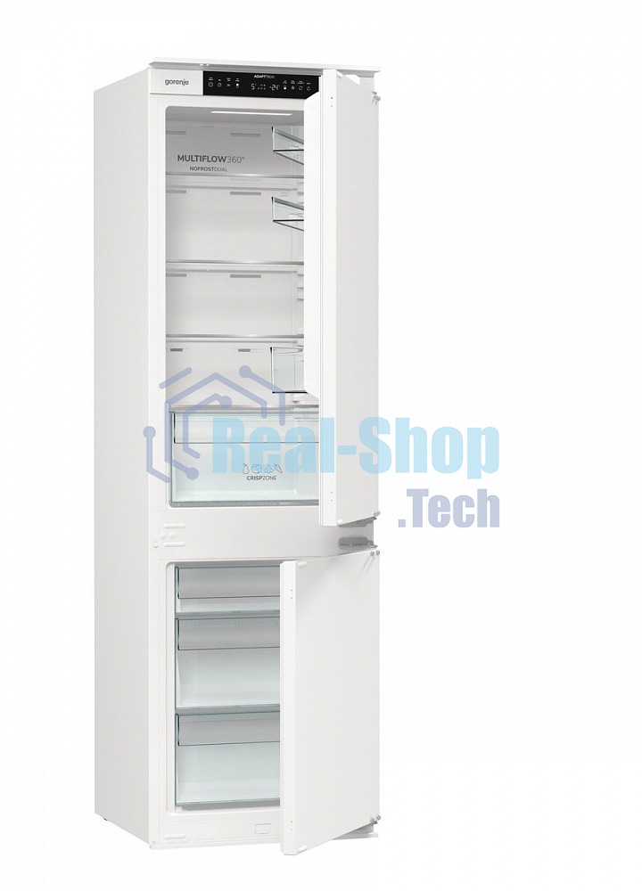 Встраиваемый холодильник Gorenje NRKI517141 белый двухкамерный 175/68 л морозилка снизу, No Frost