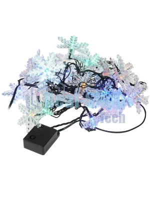 Гирлянда светодиодная Neon-night Снежинки большие 5м, 20LED, IP20, прозрачный провод, свечение мульти (RG/RB), мигание, 230В