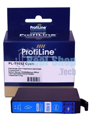 Картридж струйный ProfiLine PL-T1032 для принтеров Epson Stylus TX550/Stylus Office T30/T40/T40W/TX510/TX600/TX600FW/T1100 с чернилами Cyan 11,1 мл