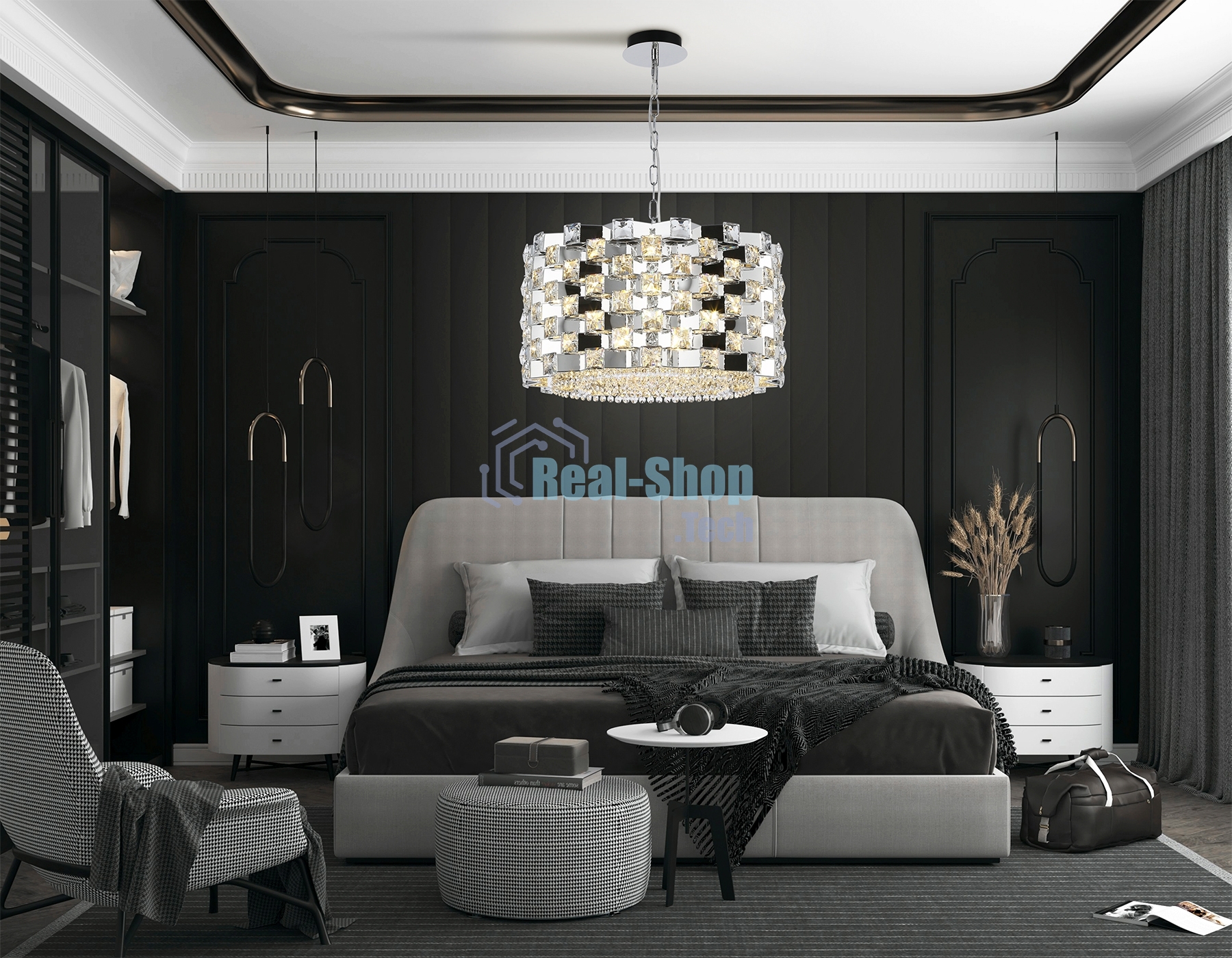 Люстра Ambrella light LH41001/12 CH/CL хром/прозрачный E14*12 max 40W D540*290