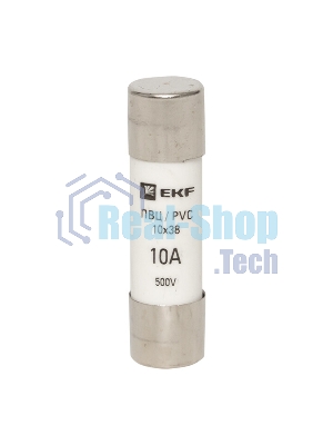 Вставка плавкая цилиндрическая ПВЦ 10х38 10А EKF pvc-10x38-10