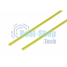 Термоусаживаемая трубка Rexant 4,0/2,0 мм, желто-зеленая, упаковка 50 шт. по 1 м