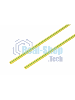 Термоусаживаемая трубка Rexant 4,0/2,0 мм, желто-зеленая, упаковка 50 шт. по 1 м