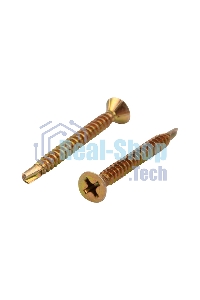 Саморез оконный Kranz сверло, 3.9х38, желтый цинк, короб (500 шт./уп.)