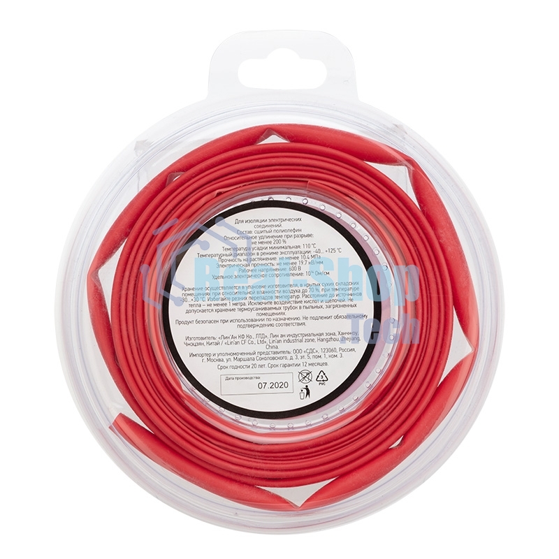 Трубка термоусаживаемая Rexant 6.0/3.0мм красн. ролик 2.44 м