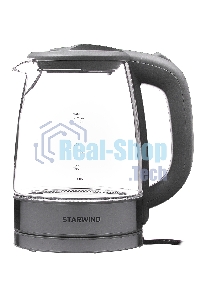 Чайник электрический Starwind SKG2315 1.7л. 2200Вт серый/серебристый (корпус: стекло)