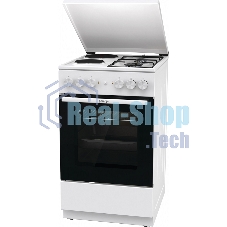 Плита комбинированная Gorenje GK5A12WG белый, конфорок 2 газовых и 2 электрических, духовка 68 л, 50 см x 85 см x 59.4 см