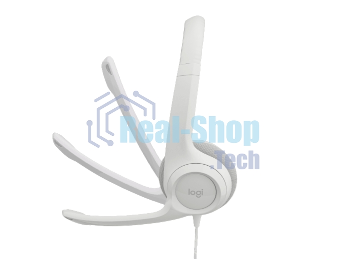 Гарнитура проводная с микрофоном Logitech H390 белый 1.9м накладные USB оголовье (981-001288)