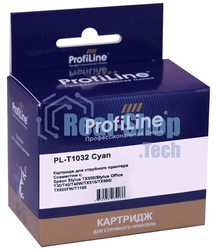 Картридж струйный ProfiLine PL-T1032 для принтеров Epson Stylus TX550/Stylus Office T30/T40/T40W/TX510/TX600/TX600FW/T1100 с чернилами Cyan 11,1 мл