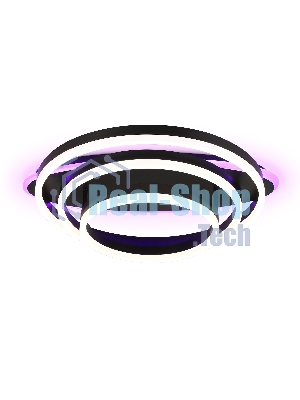 Потолочный светодиодный светильник FA8524 BK черный 146W 3000K-6400K+RGB 560*500*150 (ПДУ РАДИО 2.4G)
