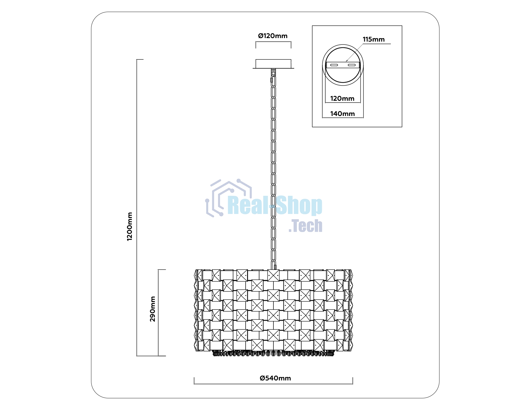 Люстра Ambrella light LH41001/12 CH/CL хром/прозрачный E14*12 max 40W D540*290