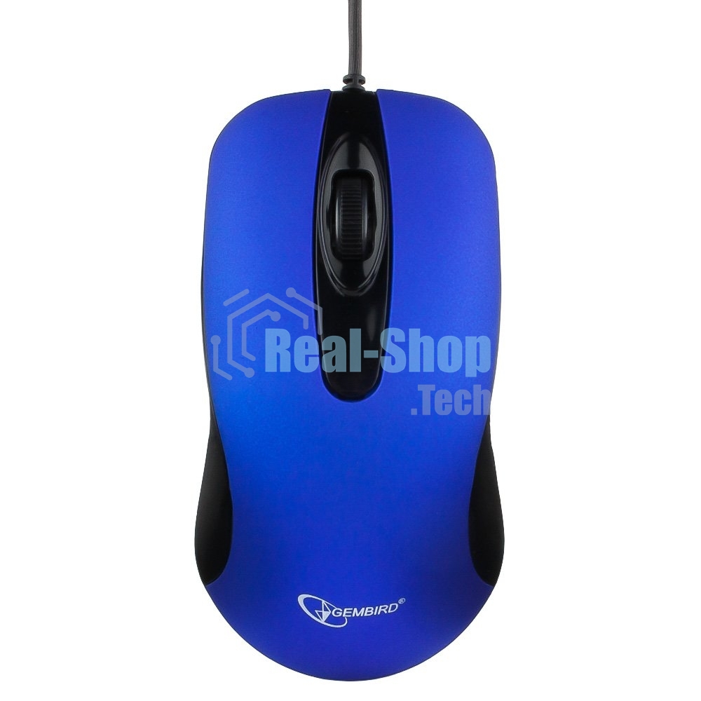 Мышь проводная Gembird MOP-400-B синий, 1000 dpi, USB, кнопки - 3