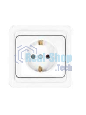 Розетка 1-м СП Валери 16А с заземл. бел. UNIVersal В0028