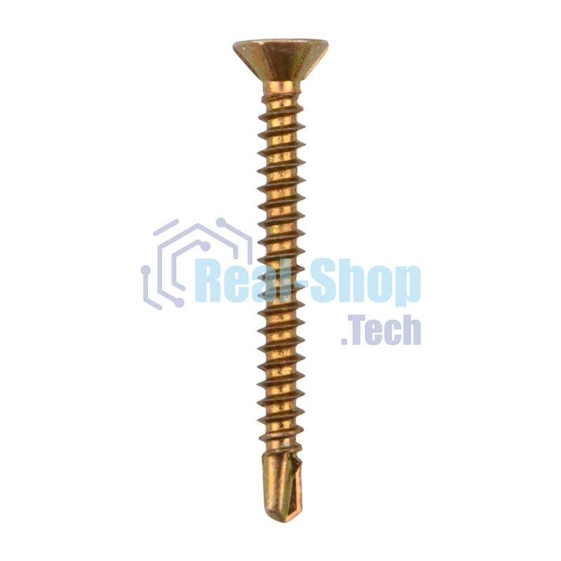 Саморез оконный Kranz сверло, 3.9х38, желтый цинк, короб (500 шт./уп.)