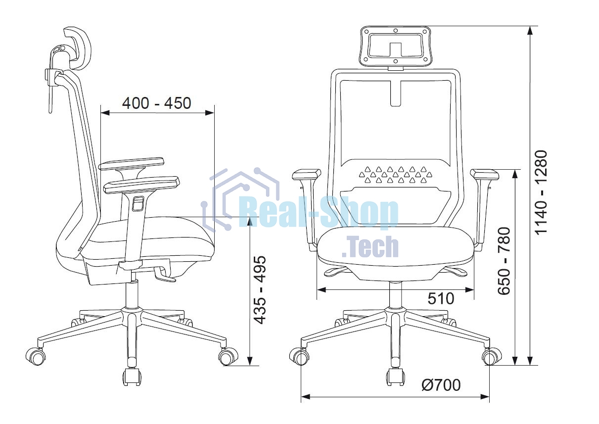 Кресло руководителя Бюрократ MC-612N-H черный TW-01 38-418 сетка/ткань с подголов. крестовина металл хром