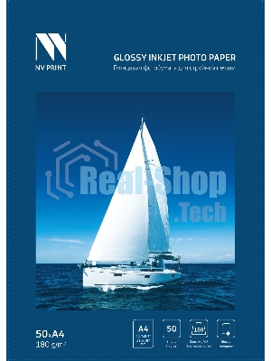 Глянцевая фотобумага NVPrint для струйной печати 180 г/м A4 50 листов