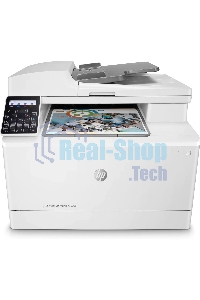 МФУ лазерное HP Color LaserJet Pro M183fw (7KW56A), A4, цветной, печ. до 16 стр/мин., скан. до 15 стр/мин. (ч/б) 8 стр/мин. (цвет), 600 x 600 dpi (печать) 1200x1200dpi (скан.), USB, RJ-45, Wi-Fi, Air Print, Mopria