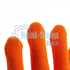 Перчатки из синтетической нити, ПВХ точка, 13 класс, оранжевые, XL Россия
