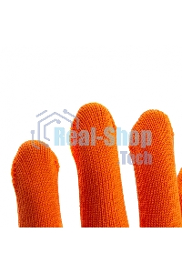Перчатки из синтетической нити, ПВХ точка, 13 класс, оранжевые, XL Россия