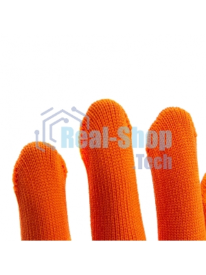 Перчатки из синтетической нити, ПВХ точка, 13 класс, оранжевые, XL Россия