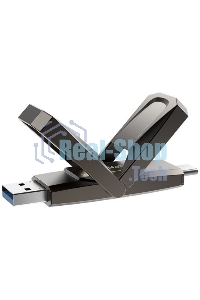 Флешка USB Netac US5 128Gb USB 3.2+TypeC Solid State Flash, up to 550MB/500Mb/s