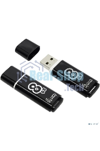 Флешка USB Smartbuy Glossy series black (SB8GbGS-K), 8Gb, USB 2.0, R/W 25/15, черный