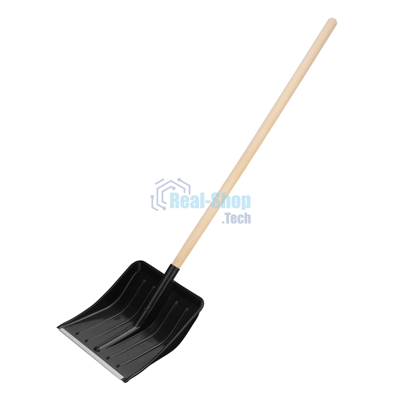 Лопата для уборки снега Сибртех полипропилен, 405х410х1470 мм, деревянный черенок