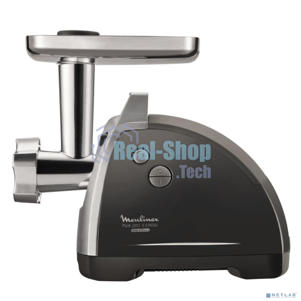 Мясорубка электрическая Moulinex ME688832 черный, 2200 Вт, 4.5 кг/мин, реверс, насадки - 6