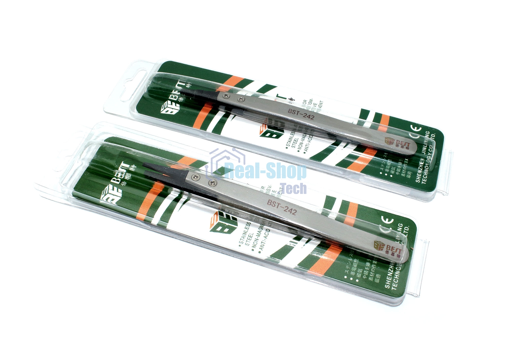 Пинцет Best BST-242 прямой антистатический 130мм 2 шт