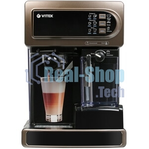Кофеварка рожковая Vitek VT-1517 (BN) коричневый, исп. кофе - молотый, 1.65 л, 1238 Вт, 15 Бар