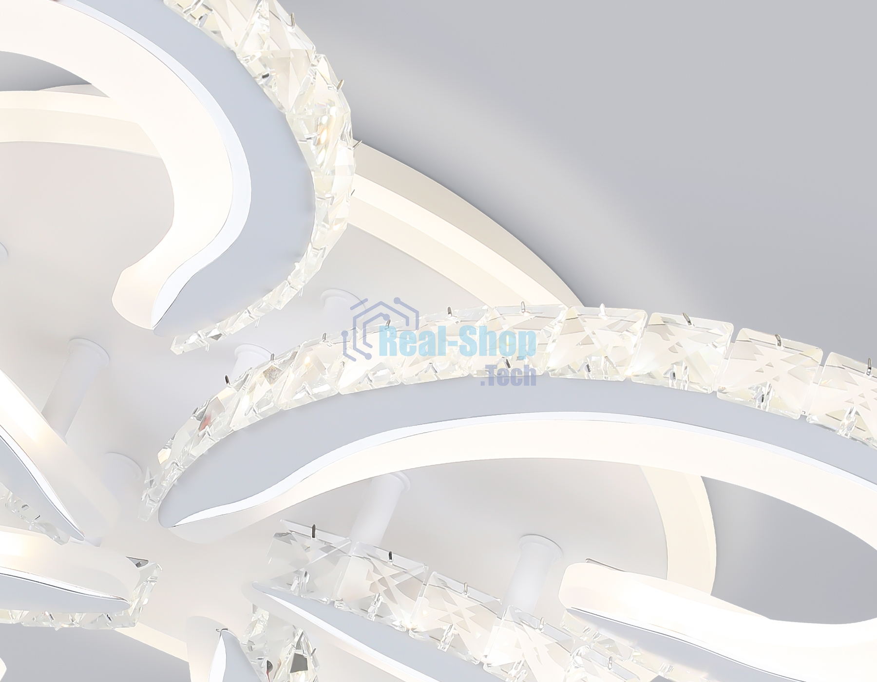 Потолочный светодиодный светильник Ambrella light FA1703/5 WH/CH белый/хром 149W 3000K-6400K 540*540*90 (ПДУ РАДИО 2.4G)