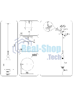Светильник Ambrella light LH55271 BS/FR латунь/белый матовый E14 max 40W D65*1500