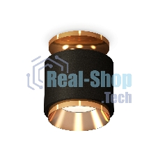 Светильник Ambrella Light XS7511120 SBK/PYG черный песок/золото желтое полированное MR16 GU5.3 (N7929, C7511, N7034)
