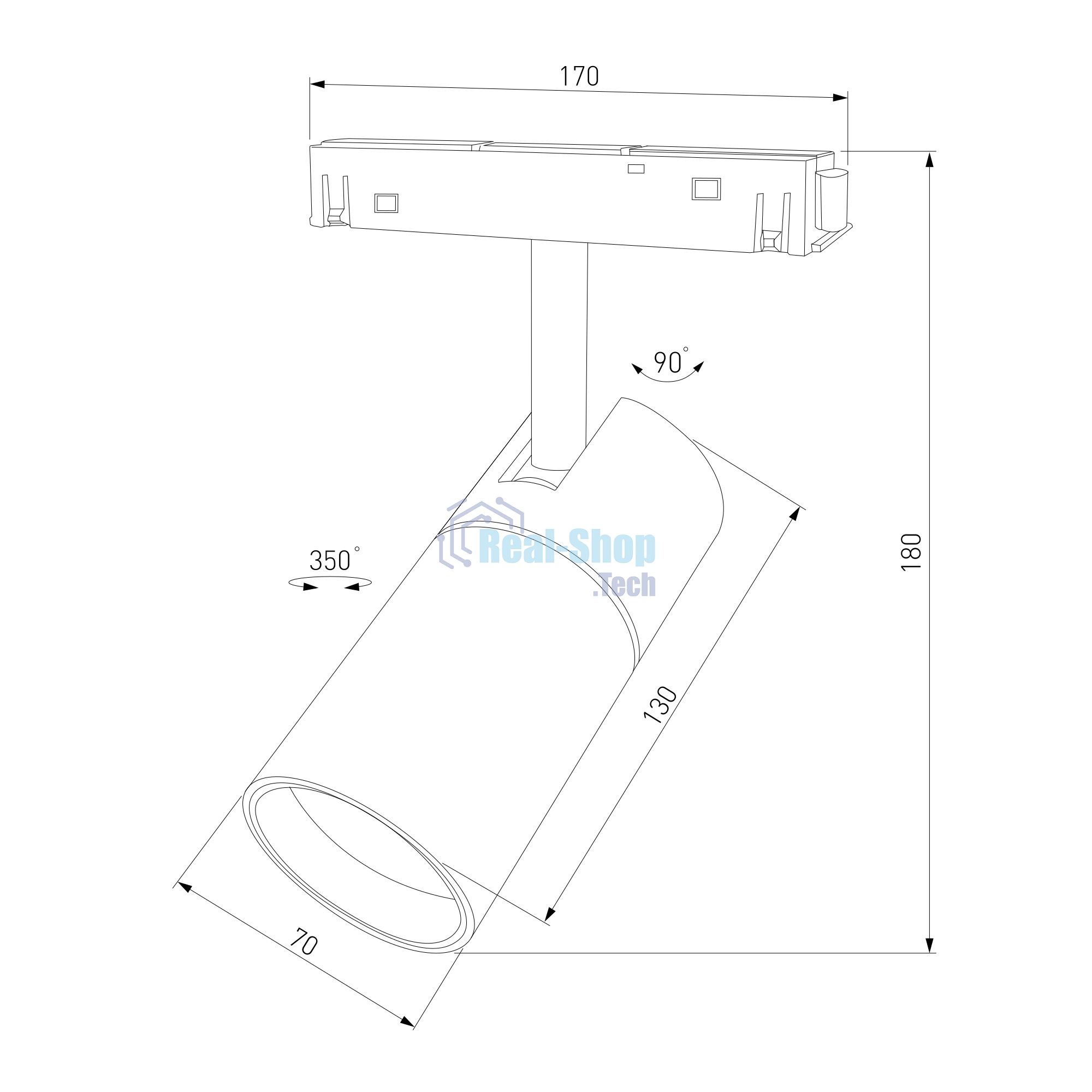 Трековый светильник Slim Magnetic R03 20W 4200K (черный) 85013/01