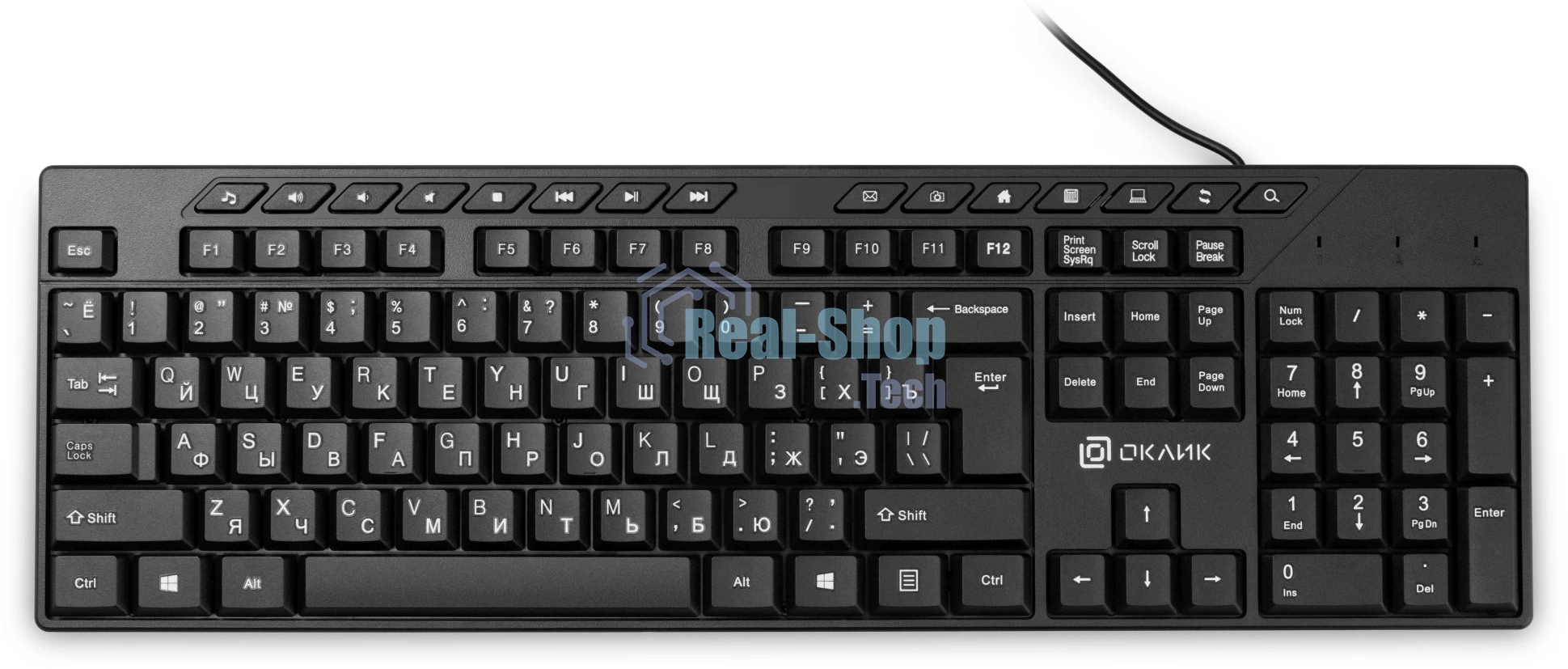 Клавиатура Oklick 125M проводная, USB Type-A, чёрный