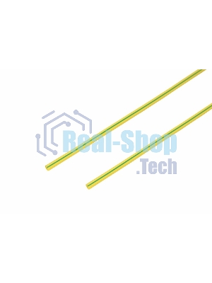 Термоусаживаемая трубка Rexant 1,5/0,75 мм, желто-зеленая, упаковка 50 шт. по 1 м