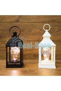 Декоративный фонарь Neon-night с лампочкой, белый корпус, размер 10.5х10.5х24 см, цвет теплый белый