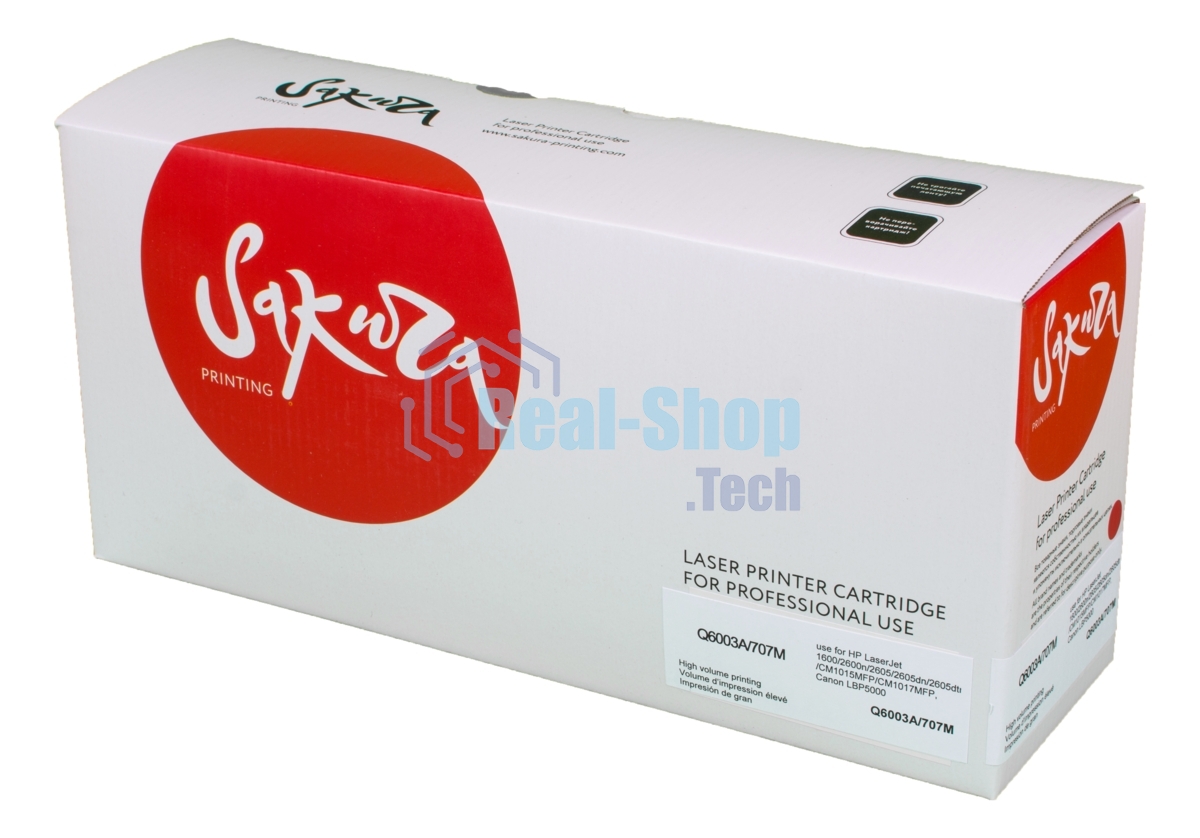 Картридж лазерный Sakura SAQ6003A/707M для LaserJet 1600/2600n/2605/2605dn/2605dtn/CM1015MFP/CM1017MFP, Canon LBP5000, пурпурный, 2000 к.