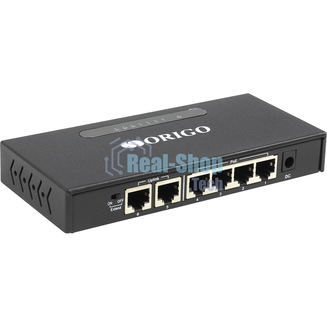 Неуправляемый PoE-коммутатор ORIGO OS1206P/60W/A1A 4x100Base-TX PoE+, 2x100Base-TX, PoE-бюджет 60 Вт, корпус металл