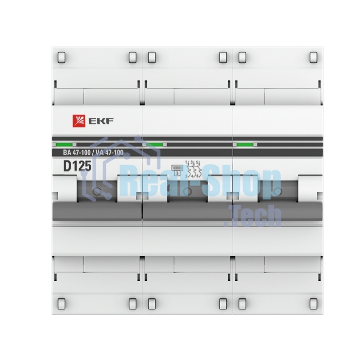 Выключатель автоматический модульный 3п D 125А 10кА ВА 47-100 PROxima EKF mcb47100-3-125D-pro