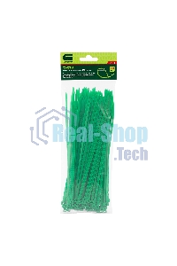 Хомуты Сибртех 200 х 3,6 мм, пластиковые, зеленые, 100 шт.