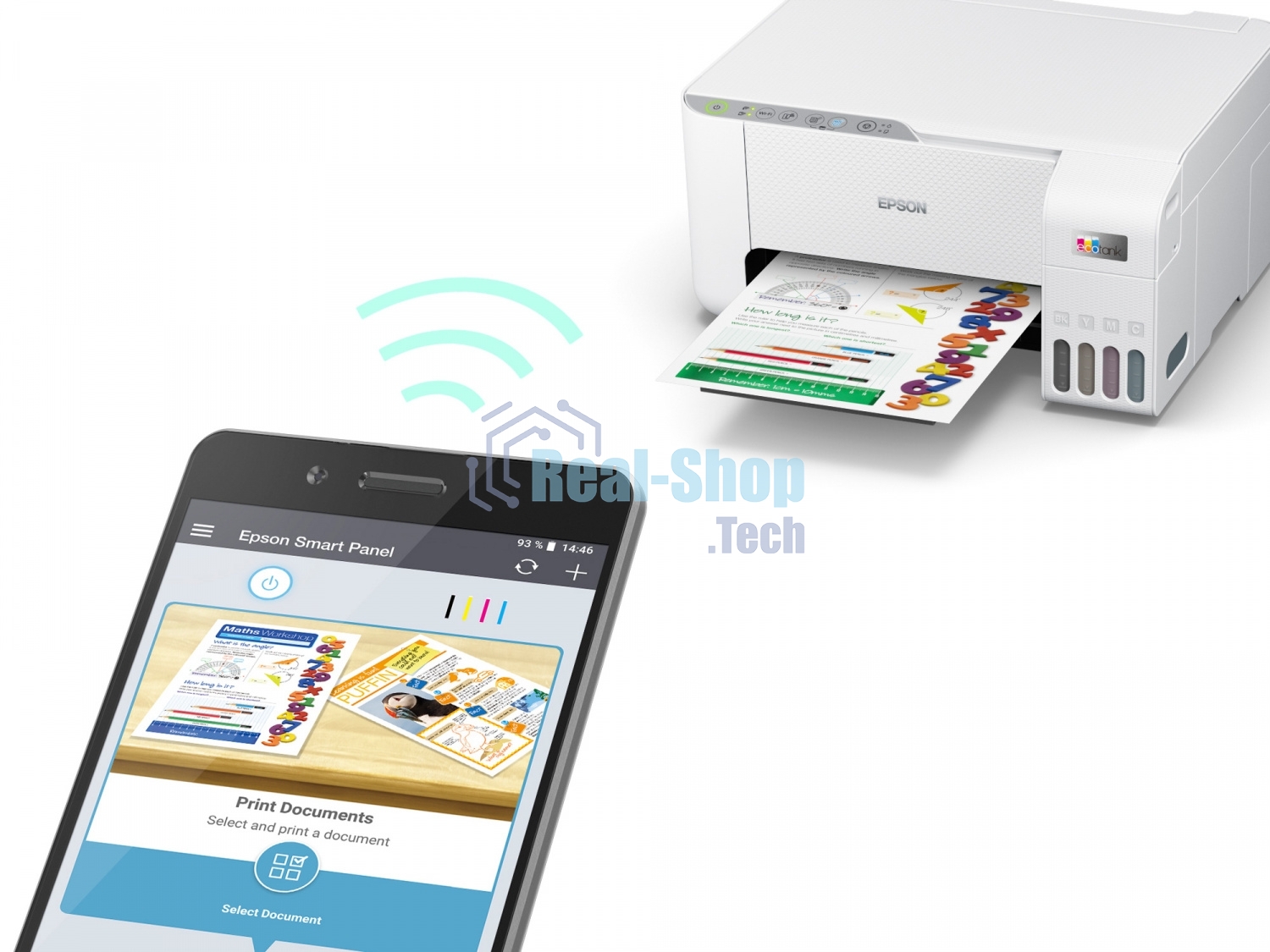 МФУ струйное Epson L3256 (C11CJ67407/C11CJ67414/C11CJ67421/C11CJ67519/C11CJ67504/C11CJ67524/C11CJ67516), A4 цветное, печ. до 10 стр/мин. (ч/б) до 5 стр/мин. (цвет), 1440 x 5760 dpi (печать) 1200x2400dpi (скан.), USB, Wi-Fi