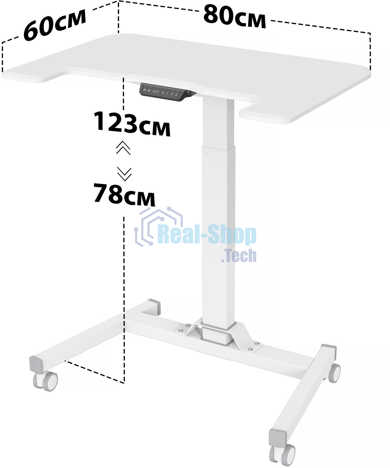 Стол для ноутбука Cactus VM-FDE101 столешница МДФ белый 80x60x123см (CS-FDE101WWT)