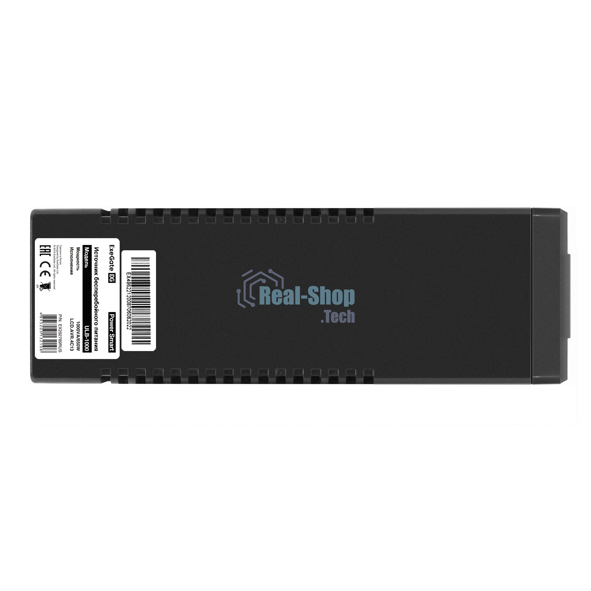 Источник бесперебойного питания ExeGate Power Smart ULB-1000.LCD.AVR.4C13 1000VA/550W, LCD, AVR, 4*C13, черный