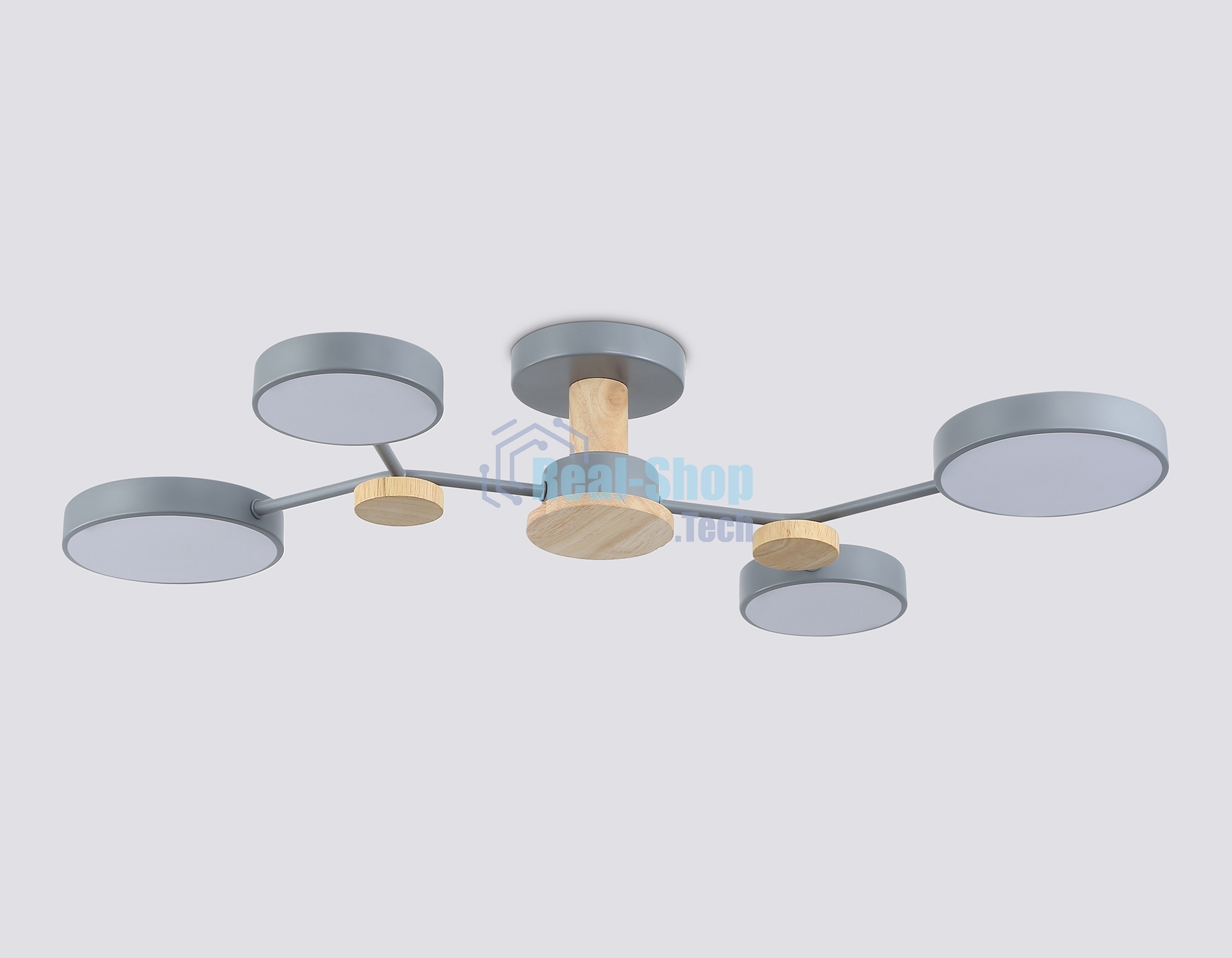 Светильник Ambrella light FL4859/4 GR/WD серый/дерево 60W 3000-6000K 700*400*120 (без ПДУ)