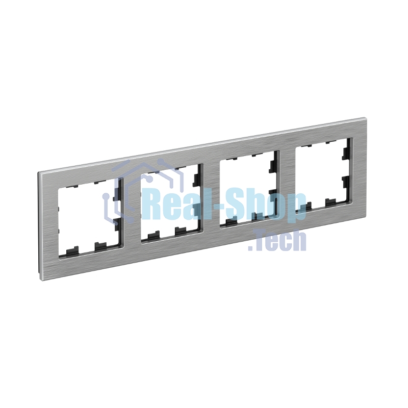 Рамка 4-м AtlasDesign Nature металл серебр. SchE ATN312104