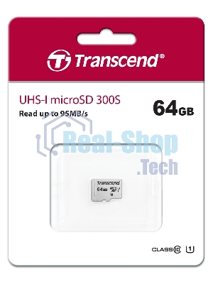 Флеш карта microSD 64Gb Transcend microSDXC Class 10 UHS-I U1, (без адаптера), TLC