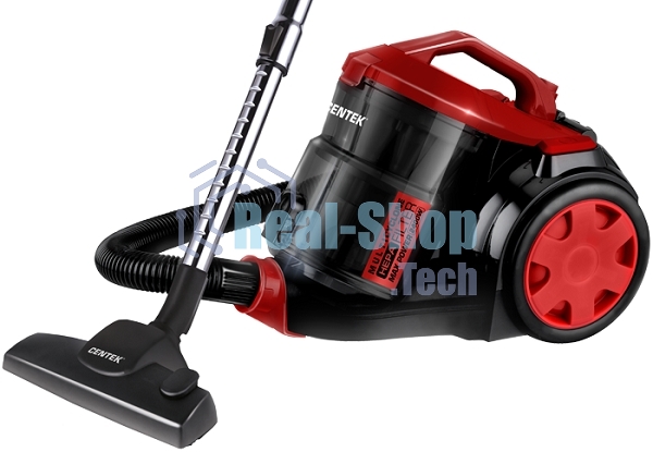 Пылесос Centek CT-2536 черный/красный, 420/2400 Вт, уборка сухая, пылесборник контейнер 2 л