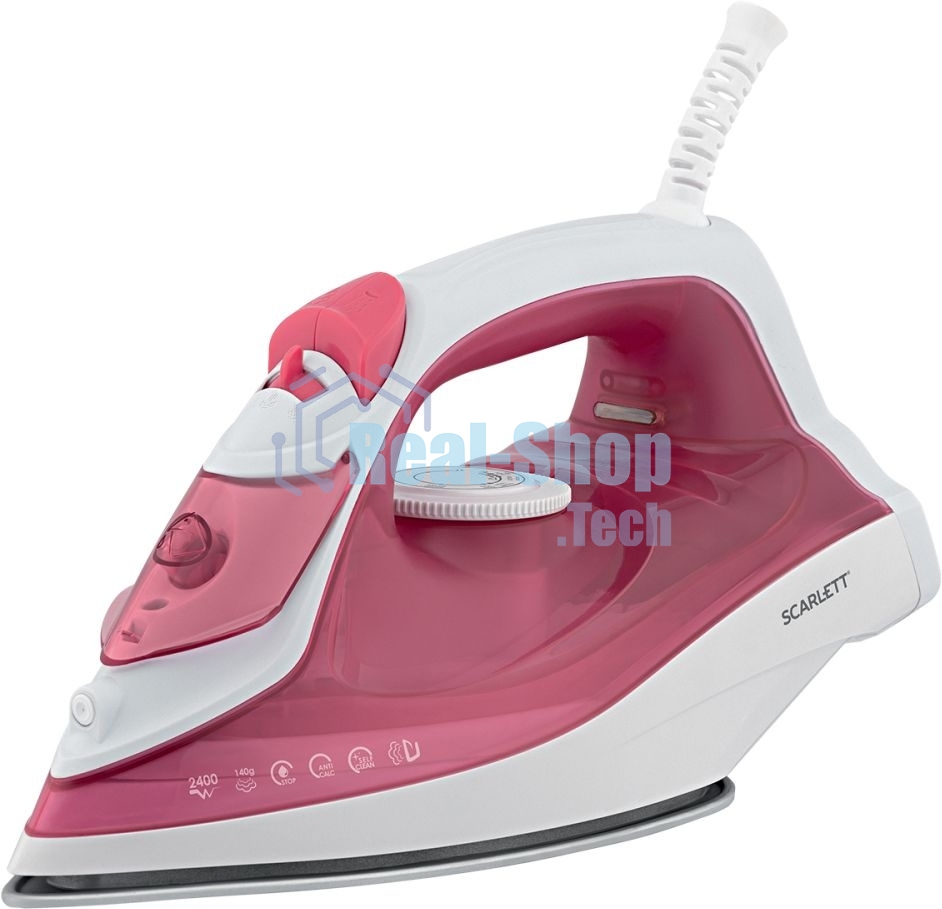 Утюг Scarlett SC-SI30K56 (розовый)Мощность, Вт: 2400; Световой индикатор работы: Да; Регулируемый пар до г/мин: 35; Паровой удар до г/мин: 140; Резервуар для воды, мл: 280; Функция разбрызгивания воды: Да; Терморегулятор: Да; Вертикальное отпаривание: Да;